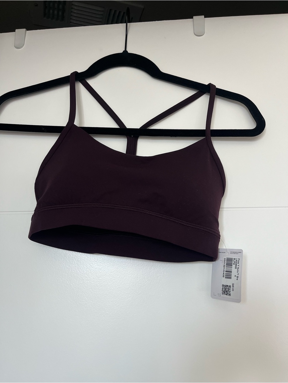Lululemon Flow Y Bra Nulu *Light Support, A–C Cups Black Plum